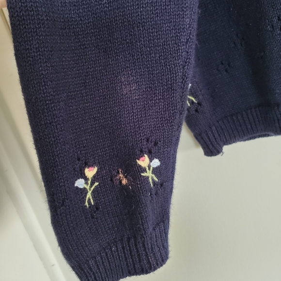 Vintage Northern Reflections Button Front Cardigan Size S Blue Floral - Picture 11 of 14